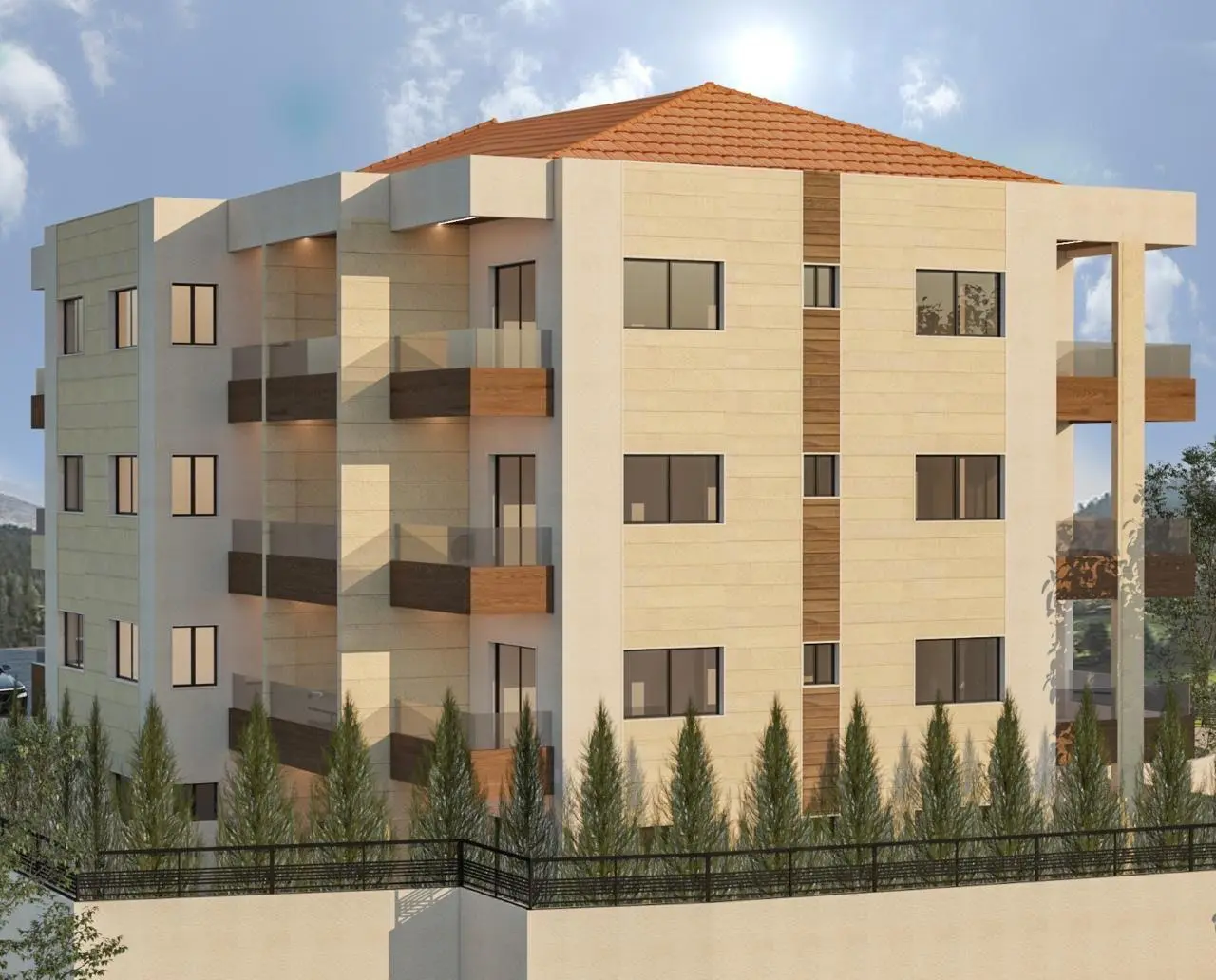 Illustration of Bchamoun 2628 building back view