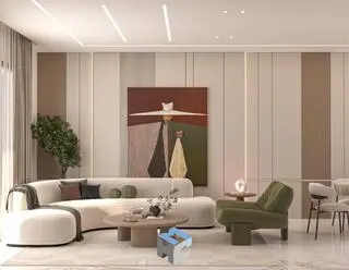 Illustration of Bchamoun 2628 living room alternative view